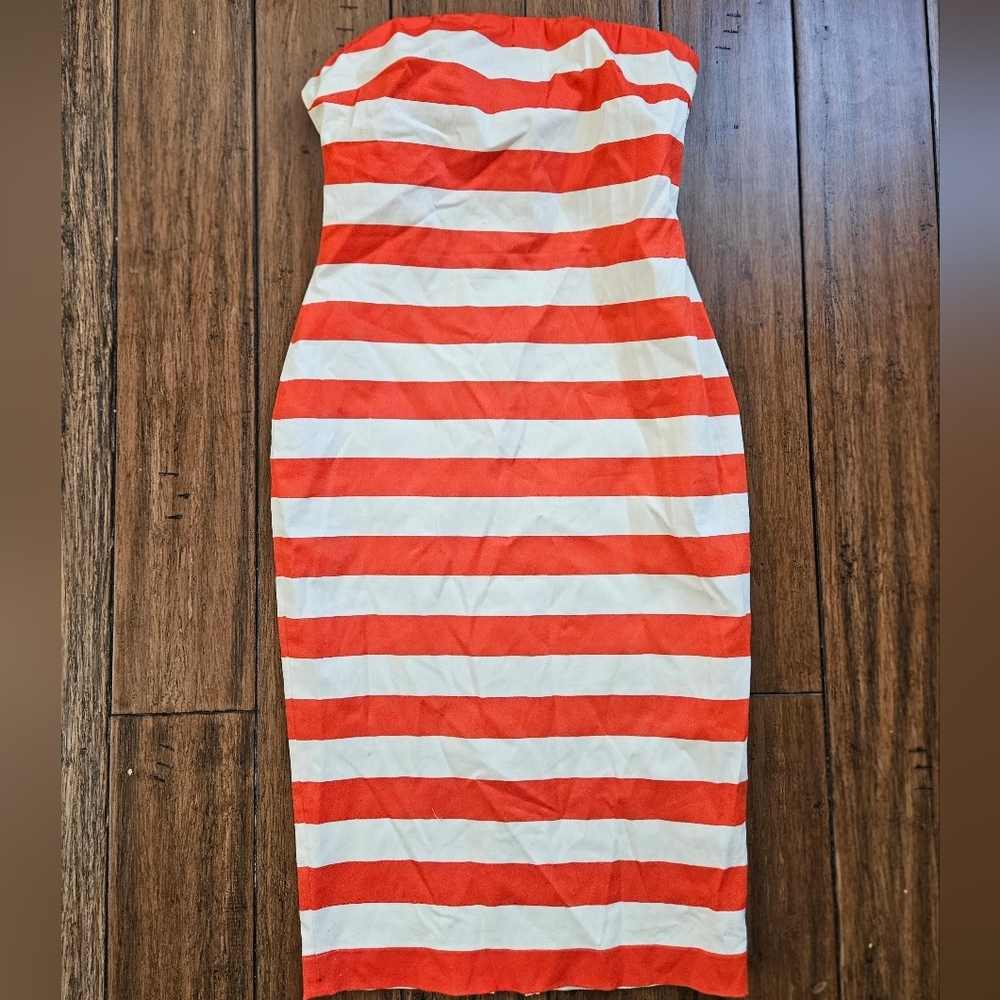 Robert Rodriguez Striped‎ Strapless Dress Size 8